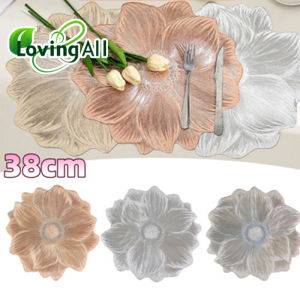 Lotus Insulation Pad Heat Proof Waterproof and Oil Proof PVC Washable Decorative Dining Table Mats