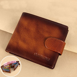 MISTLETOE Vintage Fashion Men Small Coin Purse Travel Cow Genuine Leather Driving License Card Holder Wallet for Dad Gifts 2025