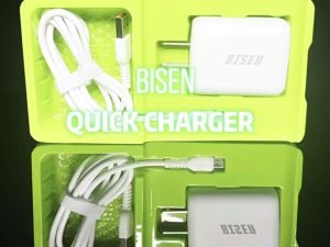 BISEN BC998 3.4A Wall Charger w/ Multi Protection & 20W Fast Charging Cable For Micro/ Type-C / iPh