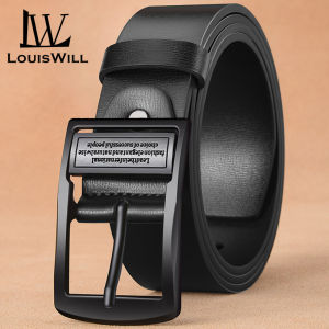 LouisWill Fashion Men Belt True Leather Belt Business Leisure Belt Fashion Belt Length Adjustable Belt Simple Casual Needle Buckle Wear-resistance Simple Nice Waistband