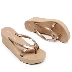 Dép Đế Dày Đế Xuồng Đế Cao 11cm Chống Trượt Thời Trang Bãi Biển Cho Nữ Đi Biển Mùa Hè Đế PU Đế Cao Su Dép Xăng Đan
