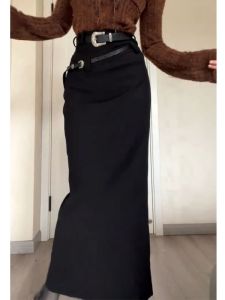 High Waist A-Line Mini Skirt for Women Black Slimming Skirts Female High Waist Half Body Skirts Pear Shape Body Fit Summer New