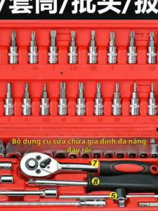 Bộ 46 Chi Tiết Cơ Khí Cao Cấp Khóa Tuýp Đa Năng Dễ Dàng Tháo Lắp Chống Mài Mòn Tối Đa