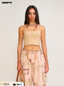 SMFK | Hand-painted Star Same Style Fuzzy Crop Sports Vest