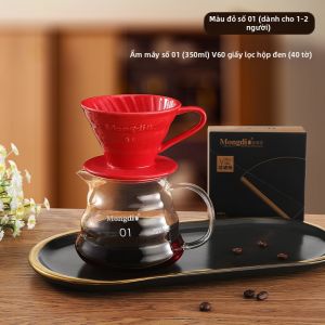 MONGDIO | Cốc Lọc Cà Phê Ceramic V60 Dùng Tay Chia Sẻ Thủy Tinh