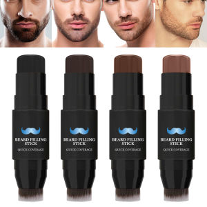 2 in 1 Beard Filler Stick with Brush Beard Pen Filler Long-Lasting Coverage Natural Effect Mens Beard Pen and Beard Brush
