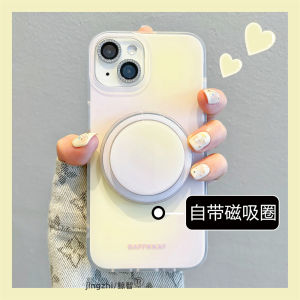 เคสโทรศัพท์แบบดูดซับแม่เหล็กแบบด้านสำหรับ Apple 15 pro Max iPhone 14 16P 13 12 พร้อมขาตั้ง ป้องกันการตกหล่น
