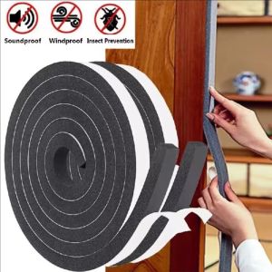 2M/Roll Foam Window Sealing Strips / Self-adhesive Door Window Sealing Tape / Anti Collision Soundproof Weather Stripping