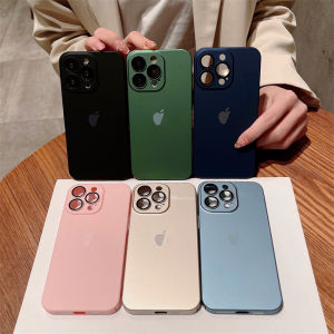 Luxury Ultra-thin Matte With Dust Filter Phone Case For iPhone 12 11 Pro Max 13 14 15 16 Pro Max 14 15 16 Plus Slim PC Hard Cover Built-in Camera Glass Lens Protective Cases Casing