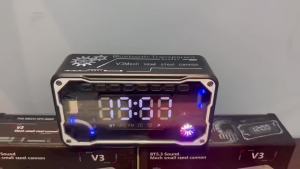 V3 ลําโพง นาฬิกาปลุก bluetooth 5.3 ความจุแบตเตอรี่  LED ลําโพงพกพา นาฬิกา