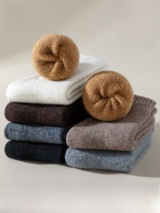 MiiOW | Thickened Woolen Womens Mid-calf Socks Autumn Winter Fashion Warm Floor Socks Fleece Lined Extra Thickened Cat Person Socks