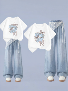 JS | Fashionable Thin Summer Set Girls Clothing Shorts and Denim Pants