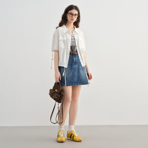 DUSHU | Workwear Style Drawstring Short Sleeve Shirt