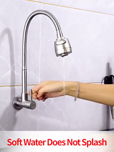 HW002 -Stainless Steel Pull-Out Kitchen Faucet with Dual Water Outlets 360° Rotatable & Retractable Hot & Cold