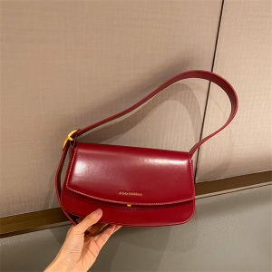 DUDK Womens Underarm Bag Single Shoulder Valentines Day Birthday Gift High Quality Leather Fashionable French Bread Bag