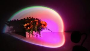 Smart LED Sunset Projector Lamp RGB Dimmable Atmosphere Light Tuya WiFi & IR Remote Control Ambient Lighting for Photography
