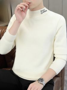 HENGYUANXIANG | Áo len dệt kim dày cổ cao một mảnh cho nam thời trang mùa đông thường ngày rộng rãi thoải mái chất liệu polyester và nylon