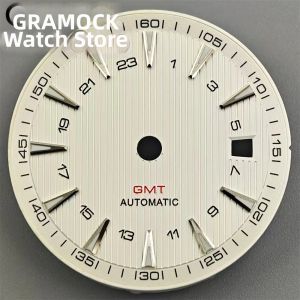 GRAMOCK 31mm Mặt Số Màu Xanh Dạ Quang Bộ Máy Đồng Hồ Fit Mingzhu3804 Đen Trắng Xanh Phụ Kiện Thay Thế Cho Đồng Hồ