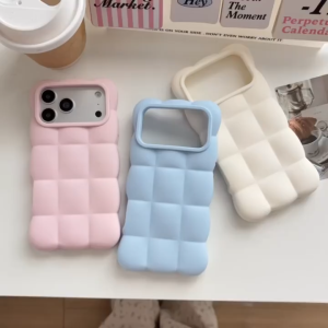 3D Simple Solid Color Cloud Silicone Phone Case for iPhone 18 17 16 15 14 13 12 11 Pro Max Soft Full Wrap Shockproof Anti-Fingerprint Matte Phone Cover