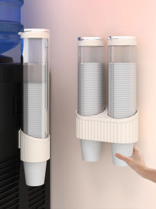 Home Use Wall Mounted Paper Cup Holder Disposable Cup Dispenser No Drilling Required Storage Rack for Water Dispenser