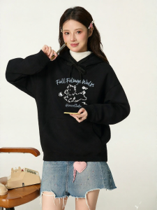 Gbiaior | Áo Khoác Hoodie In Hình Chó Phong Cách Vintage