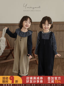 Cute Korean Style Girls Suspender Pants Set