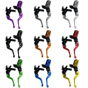 CNC One Pair 7/8" 22mm Universal Motorcycle Brake Master Cylinder Lever Cable Clutch Reservoir For Scooter Sport Dirt Bike