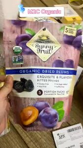 Sunny Fruit Organic Dried Plums 150g - Gluten-Free No Sugar Added Non-GMO 5-Pack Snack Bags
