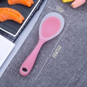 Thìa Cơm Silicon Chịu Nhiệt Độ Cao Thìa Mềm Cầm Tay Ngắn Không Dính Không Làm Hỏng Nồi Cơm Điện Dễ Thương Dùng Tại Nhà