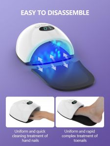iKeener | Finger and Toe 2 in 1 Nail Fungus Laser Therapy Device 30*460NM Blue Light Removable Panel for Anti Fungal Onychomycosis Toenail