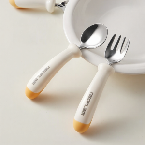 Baby Self-Feeding Spoon Stainless Steel Fruit Fork