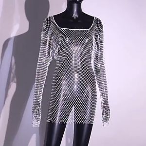 ชุดเดรสตาข่ายแขนยาวผู้หญิง เซ็กซี่สุดฮอต รุ่น 21282 กระโปรงยาว รุ่น 24 ชุด ดำ สดที่สุด