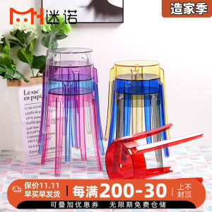 Acrylic Transparent Bar Stool Ghost Stool Hyundai Minimalist High Stool Scandinavian Bar Stool Plastic Dining Chairs