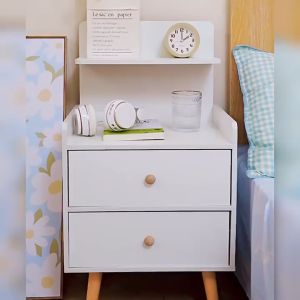 Bedroom Bedside Table Household Bedside Storage Cabinet Modern Simple Style Wooden Storage Rack