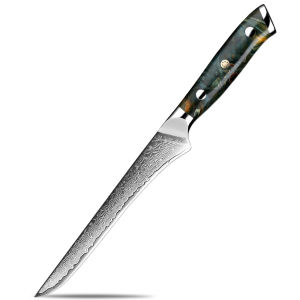 XITUO Damascus Kitchen Knife Set 1-6PCS Super Sharp SantokuBoningUtility Knife Full Tang Stabilized Wood Ergonomic Handle