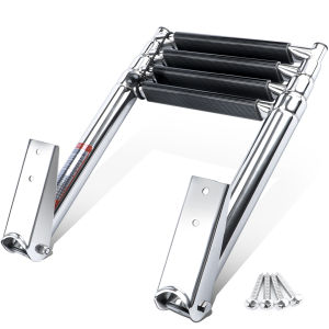 Thang Gấp Bằng Thép Không Gỉ 4 Bậc Có Thể Thu Gọn Phụ Kiện Cho Thuyền Dễ Dàng Tiếp Cận Và Cất Giữ