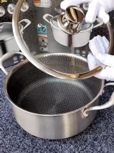 Periuk Tidak Lekat Keluli Tahan Karat SUS 316 /Kuli Menggoreng dengan pemegang