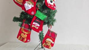 Pyramid Aesthetic Christmas Stockings for Decor Christmas Tree Decorations Xmas Stocking Ornaments Hanging Home Decor