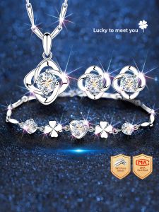 East Beauty | Womens 999 Pure Silver Necklace Earring Set 3PCs