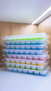 Combo 5 Khay Làm Đá Silicon Có Nắp 14 Viên - Chống Mùi An Toàn Dễ Lấy Đá Thân Thiện Môi Trường