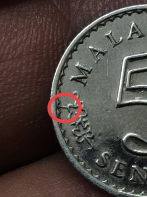 Malaysia old coin 1967 error original good condition.