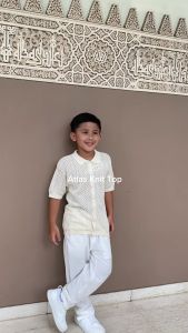 LEWIS EMMA - Atlas Knit Top (2-14 Tahun) Atasan Anak Laki-Laki Perempuan / Pakaian Baju Rajut Lengan Pendek