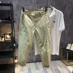 Spring Autumn Mens Casual Cotton Harlan Pants Elastic Waist Tapered Leg Fashionable Pure Color Versatile Comfortable Fit