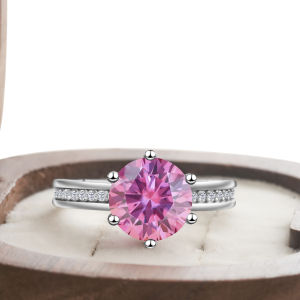 Premium Lab Created 3ct 9mm Moissanite Silver Ring Elegant High Quality Simulated Diamond Female Dating Party Jewelry Gift