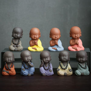 ชิ้นส่วนตกแต่งเครื่องดื่มชาจากอุปกรณ์ทำเครื่องดื่มชายูเหวิน เจ้าหน้าที่เล็ก สีสันสดใส ดินเผา ชิ้นงานแฮนด์เมด