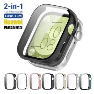 Case+Glass For Huawei Watch Fit 3 Smart watch Screen Protector Full Coverage Protective Cover For watch Fit3 Bumper Accessories