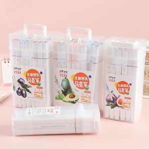 2 หัว ปากกามาร์คเกอร์ สี พร้อมกล่อง 12 และ 24 สี ส่งในไทย