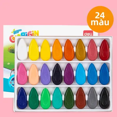 deli | Bút Sáp Vẽ An Toàn Không Bẩn 24 Màu