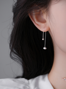 Fashionable Pure Silver Pearl Earrings Detachable Tassel Fresh out New 2023 Womens Jewelry Earring Hoops Drop Earrings