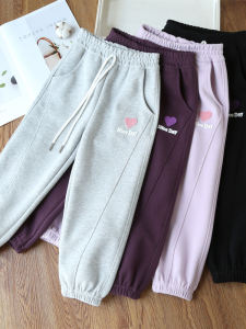 Trendy Practical Korean Style Simple Casual Pants for Girls Primary School Students Sweatpants Children Sports Pants Spring Autumn Long Pants